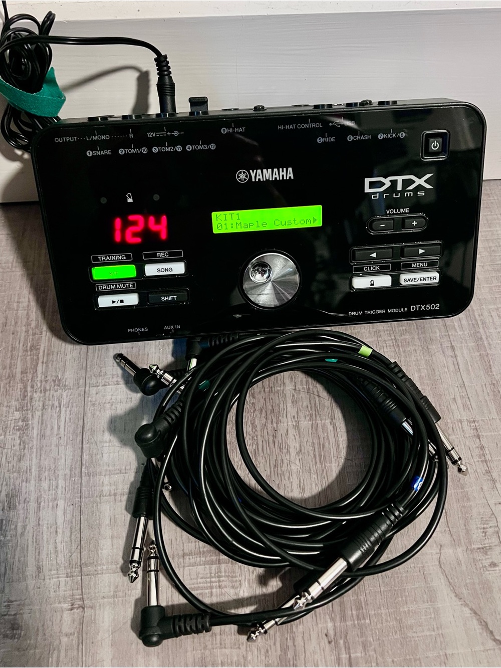 Yamaha DTX502 Drum Trigger Module - Black with Green Display